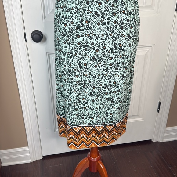 Wonderly midi Dress Size Large Weekend Belted Shirt Dress Merry Mint Floral - Picture 8 of 13